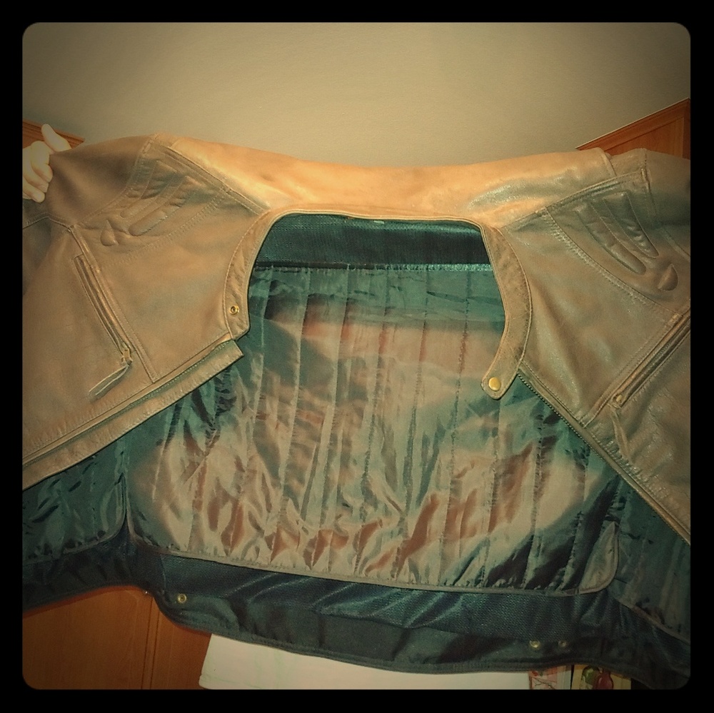 Brown leather jacket